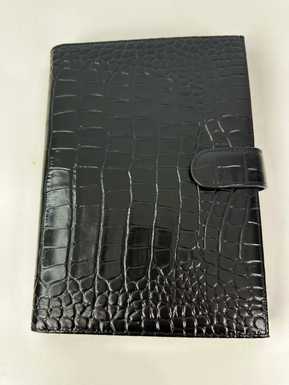Black Croc Embossed A5 Planner with Four Wirebound Notebooks Snap Closure